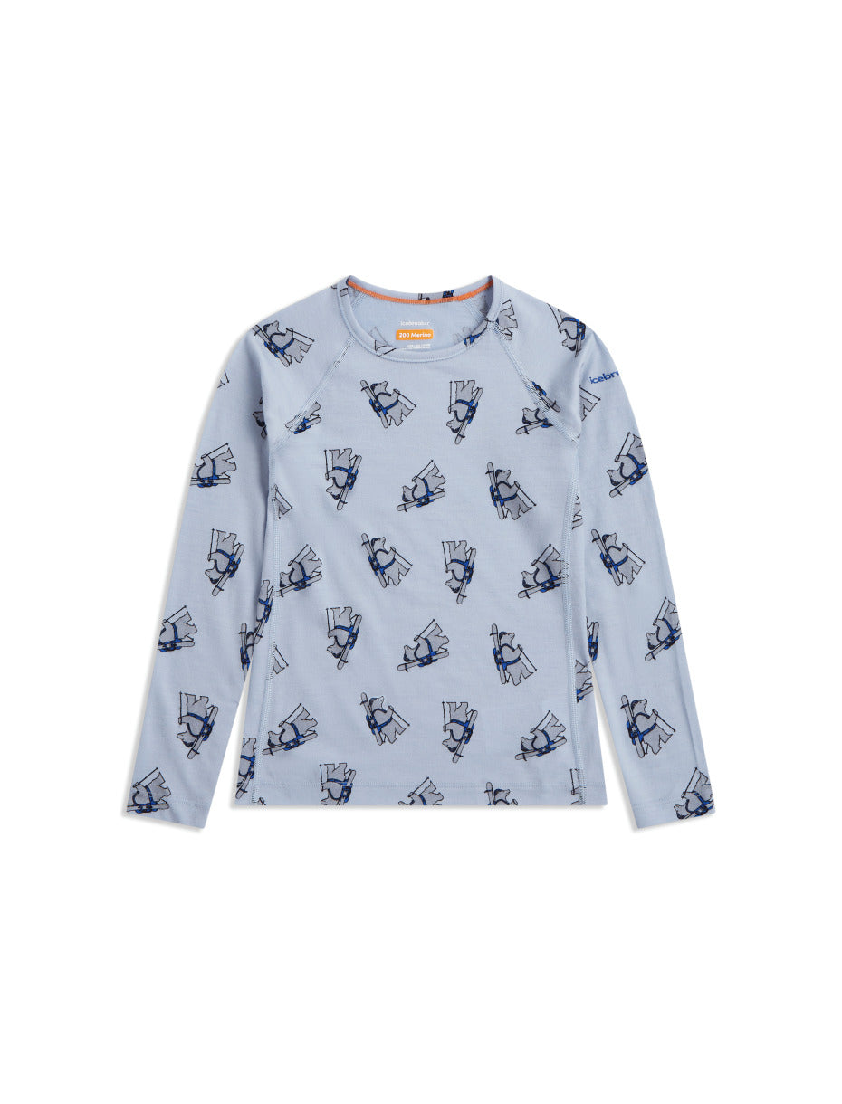 Icebreaker |Kids Merino 200 Oasis LS Crewe Bear Tour AOP