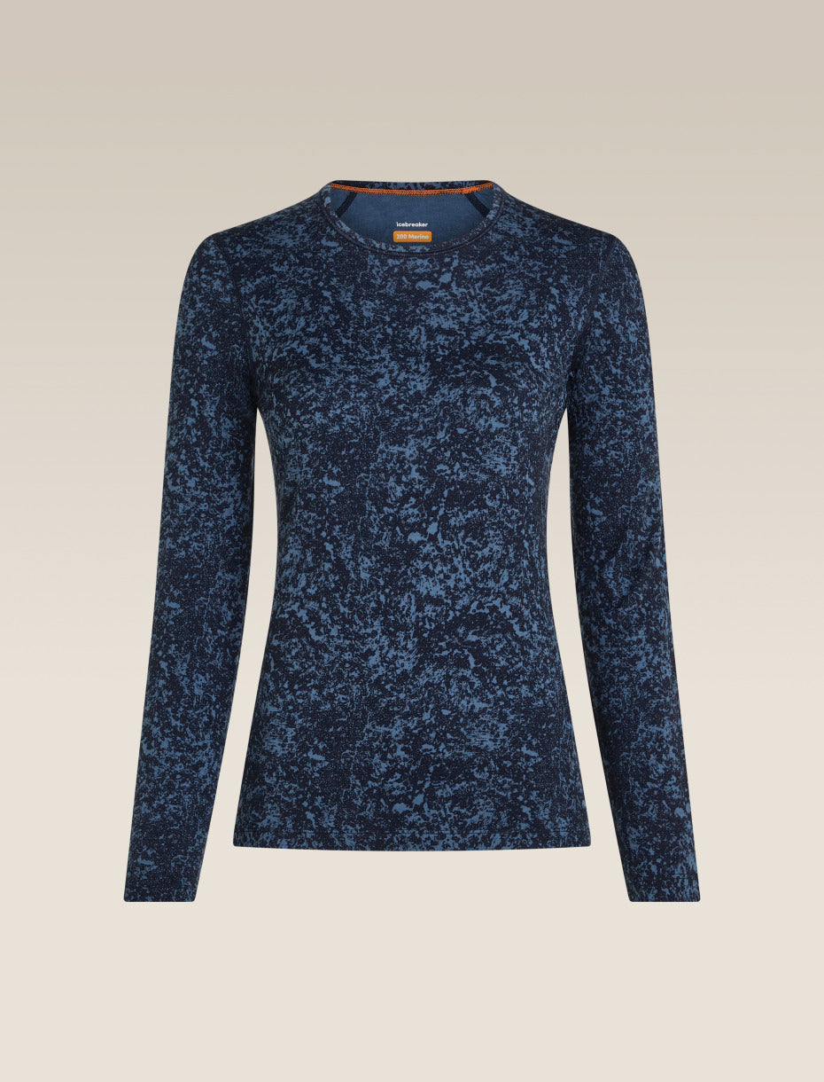 Icebreaker |Women Merino 200 Oasis LS Crewe Moss Bloom AOP