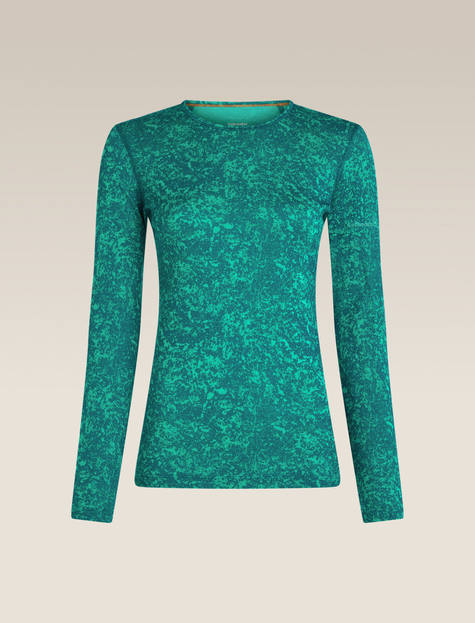 Icebreaker |Women Merino 200 Oasis LS Crewe Moss Bloom AOP